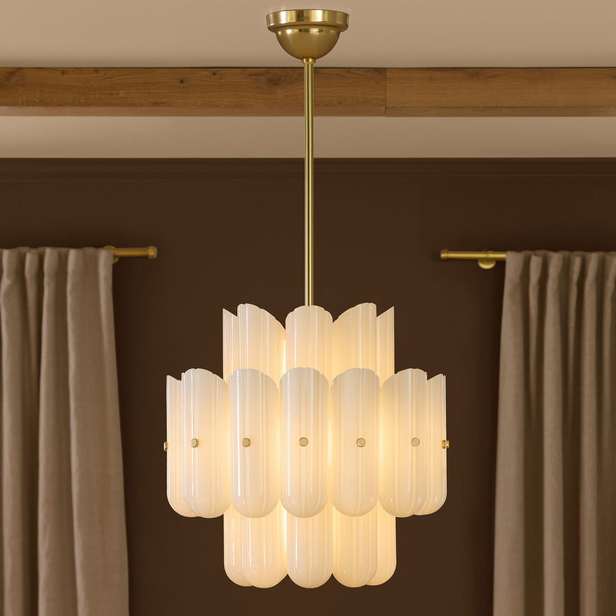 Lorna LED Double Tier Chandelier 25" 35" 46" - Cyran Lamps