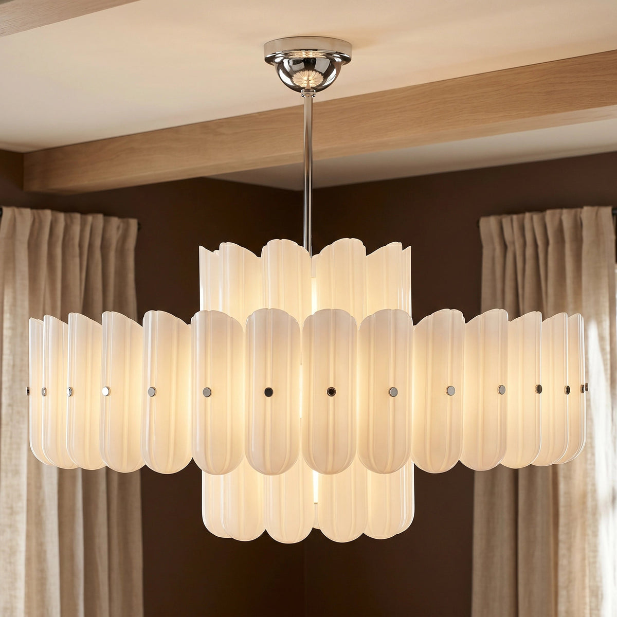 Lorna LED Double Tier Chandelier 25" 35" 46" - Cyran Lamps