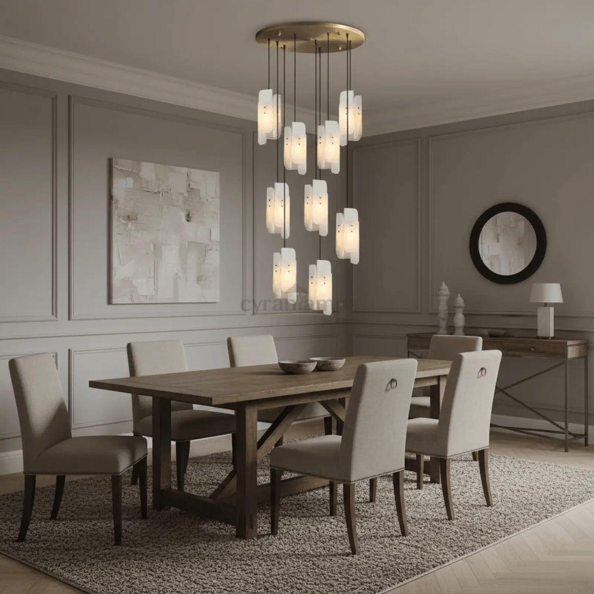 Lunara Marble Chandelier - cyranlighting