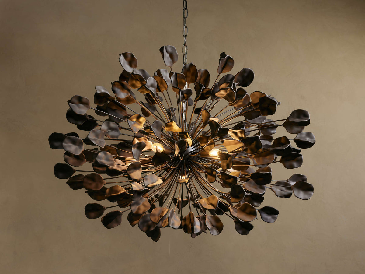 Lunaria Ceramic Leaves Chandelier 42''D - Cyran Lamps