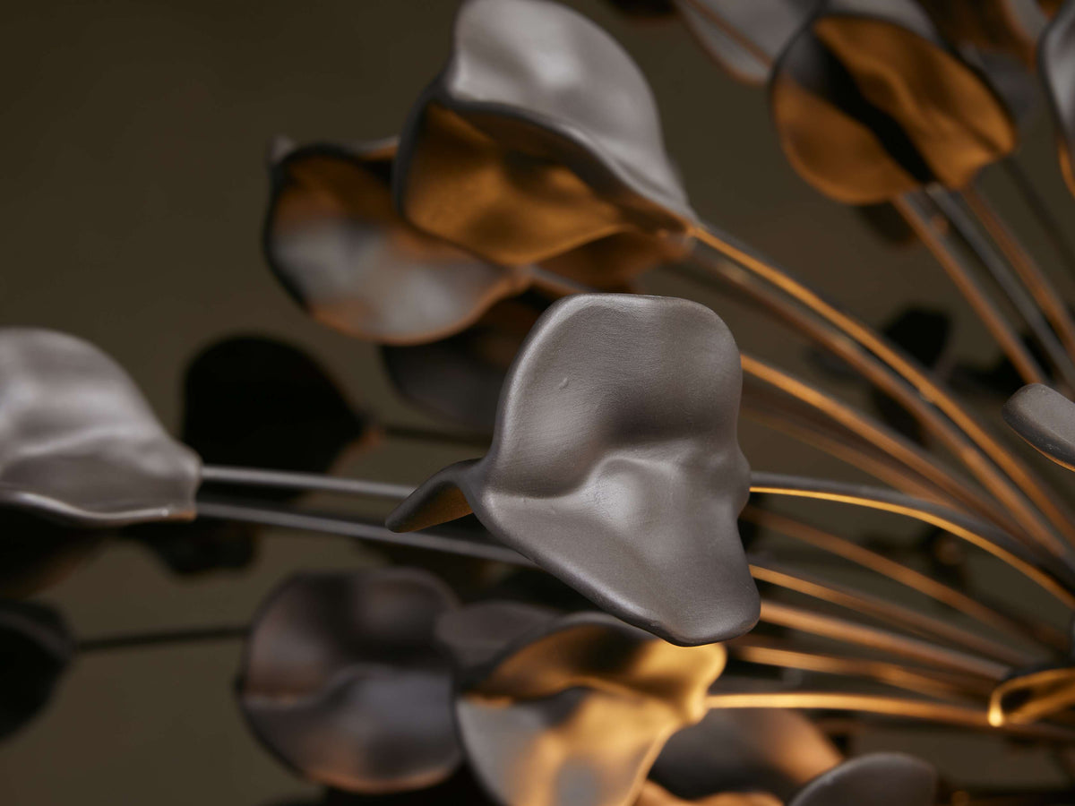 Lunaria Ceramic Leaves Chandelier 42''D - Cyran Lamps