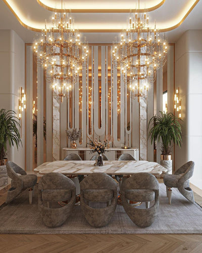Luxury 5 - Tier Crystal Rods Luxury Gala Chandelier - cyranlamps