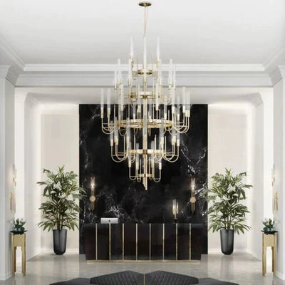 Luxury 5 - Tier Crystal Rods Luxury Gala Chandelier - cyranlamps