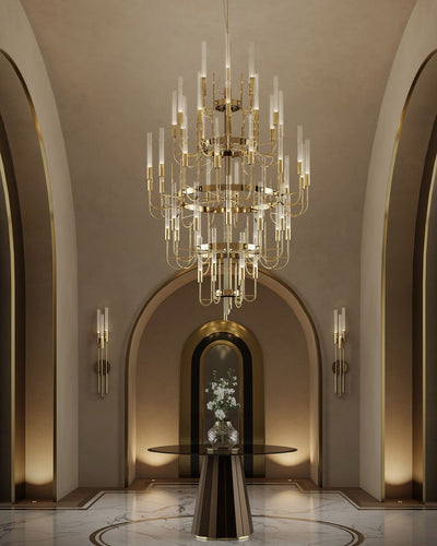 Luxury 5 - Tier Crystal Rods Luxury Gala Chandelier - cyranlamps