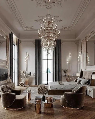 Luxury 5 - Tier Crystal Rods Luxury Gala Chandelier - cyranlamps