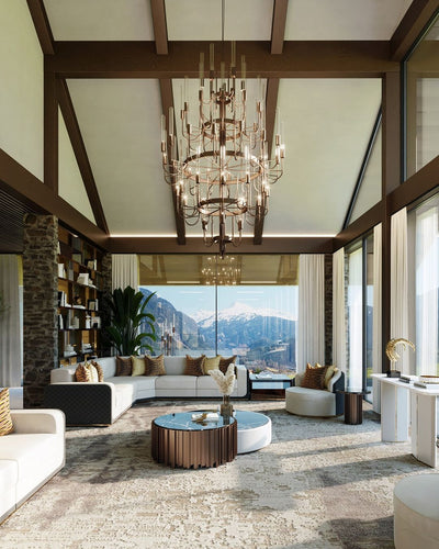 Luxury 5 - Tier Crystal Rods Luxury Gala Chandelier - cyranlamps