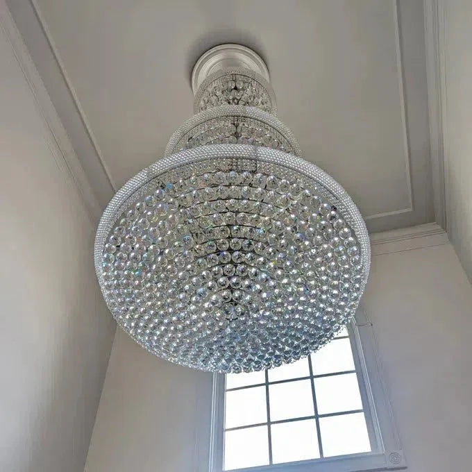 Luxury Crystal Chandelier for Grand Villa Hall and Duplex Staircase Lighting - cyranlighting