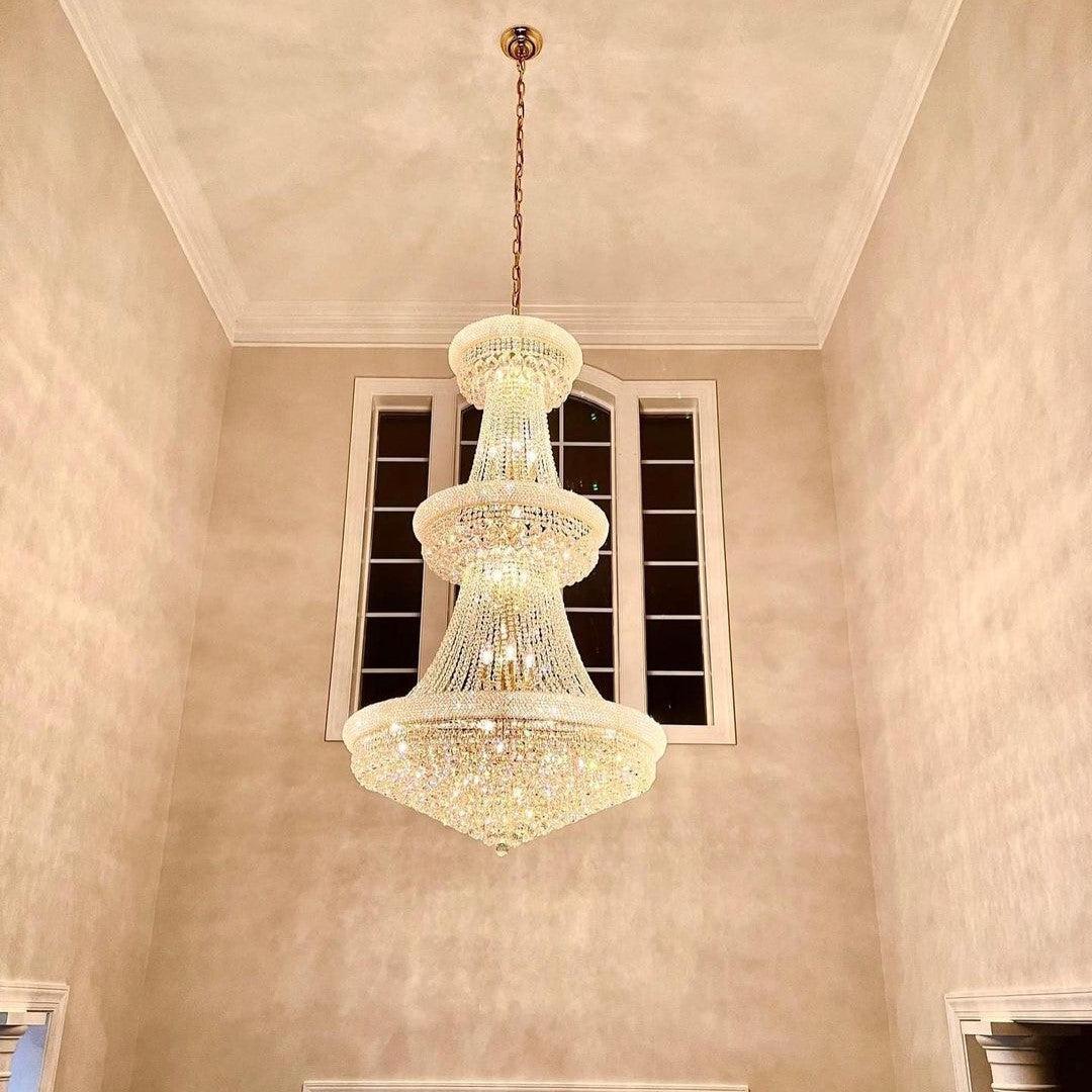 Luxury Crystal Chandelier for Grand Villa Hall and Duplex Staircase Lighting - cyranlighting