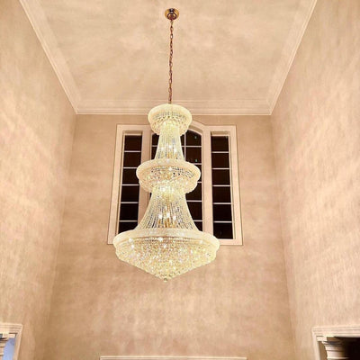 Luxury Crystal Chandelier for Grand Villa Hall and Duplex Staircase Lighting - cyranlighting