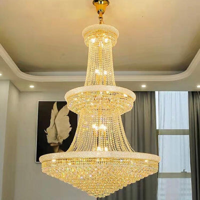 Luxury Crystal Chandelier for Grand Villa Hall and Duplex Staircase Lighting - cyranlighting