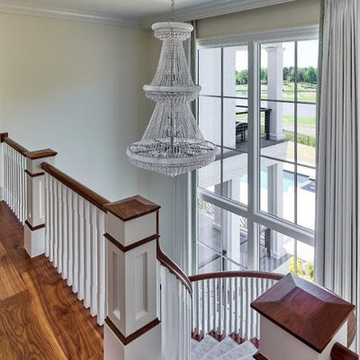 Luxury Crystal Chandelier for Grand Villa Hall and Duplex Staircase Lighting - cyranlighting