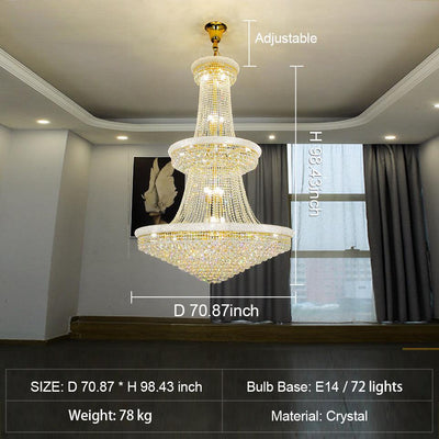 Luxury Crystal Chandelier for Grand Villa Hall and Duplex Staircase Lighting - cyranlighting