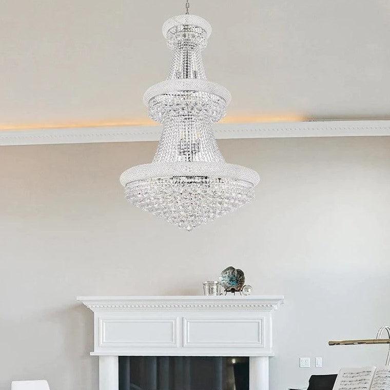 Luxury Crystal Chandelier for Grand Villa Hall and Duplex Staircase Lighting - cyranlighting