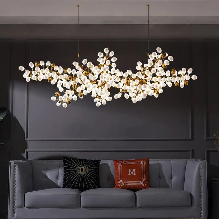 Luxury Escamoles Horizontal Grape Chandelier - cyranlamps