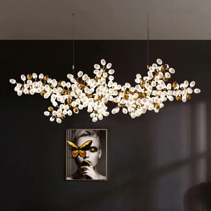 Luxury Escamoles Horizontal Grape Chandelier - cyranlamps