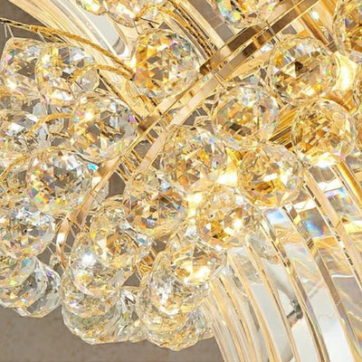 Luxury Extra Large Round Ceiling Lighting Fixture Stately Crystal Chandelier For Foyer Entryway/ Entrance - cyranlamps