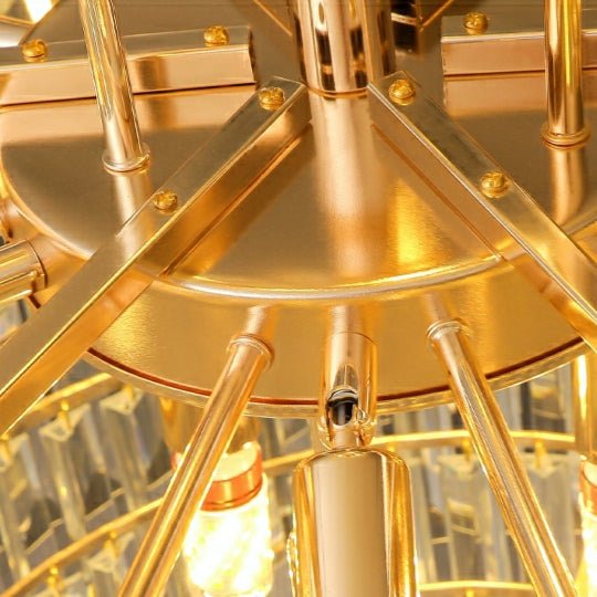 Luxury Hotel Hallway Ceiling Lighting Fixture Large Round Crystal Chandelier For Foyer Living Room Staircase - cyranlamps