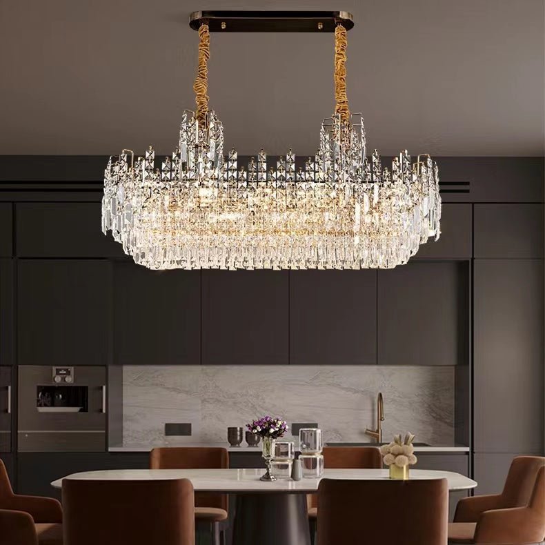 Luxury Hotel Hallway Ceiling Lighting Fixture Large Round Crystal Chandelier For Foyer Living Room Staircase - cyranlamps