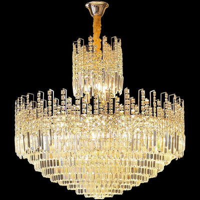 Luxury Hotel Hallway Ceiling Lighting Fixture Large Round Crystal Chandelier For Foyer Living Room Staircase - cyranlamps