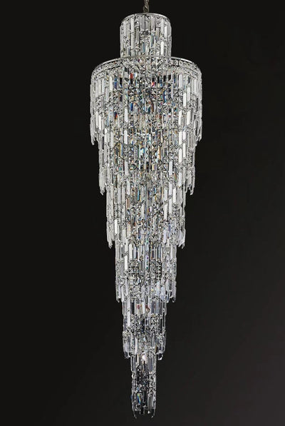 Luxury Large Crystal Chandelier For Hight Ceiling Living Room Long Staircase Light Fixture - cyranlamps