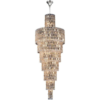 Luxury Large Crystal Chandelier For Hight Ceiling Living Room Long Staircase Light Fixture - cyranlamps