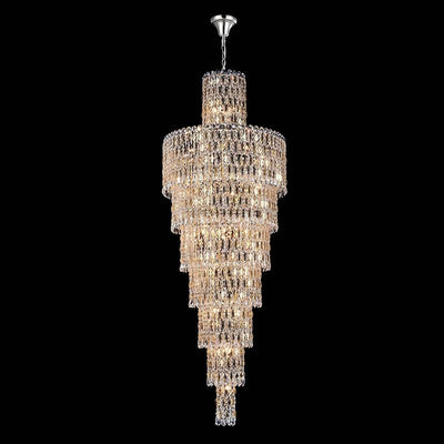 Luxury Large Crystal Chandelier For Hight Ceiling Living Room Long Staircase Light Fixture - cyranlamps