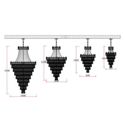 Luxury Modern Multi - tiered Crystal Chandelier for Staircase/Foyer - cyranlamps