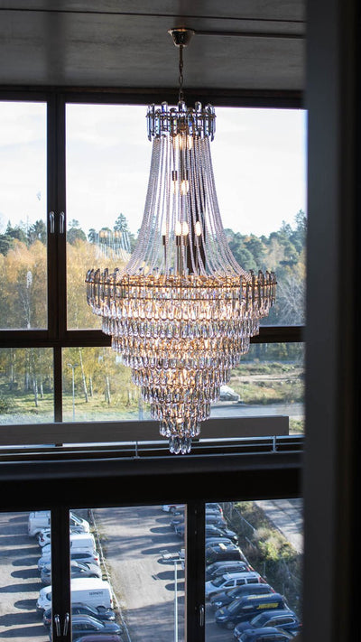 Luxury Modern Multi - tiered Crystal Chandelier for Staircase/Foyer - cyranlamps