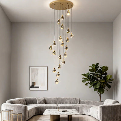Luxury Staircase Chandelier Modern Spiral Crystal High Ceiling Light - Cyran Lamps