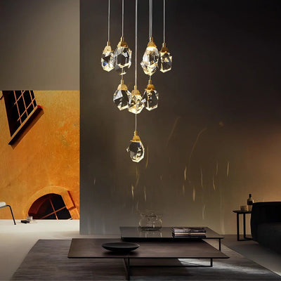 Luxury Staircase Chandelier Modern Spiral Crystal High Ceiling Light - Cyran Lamps