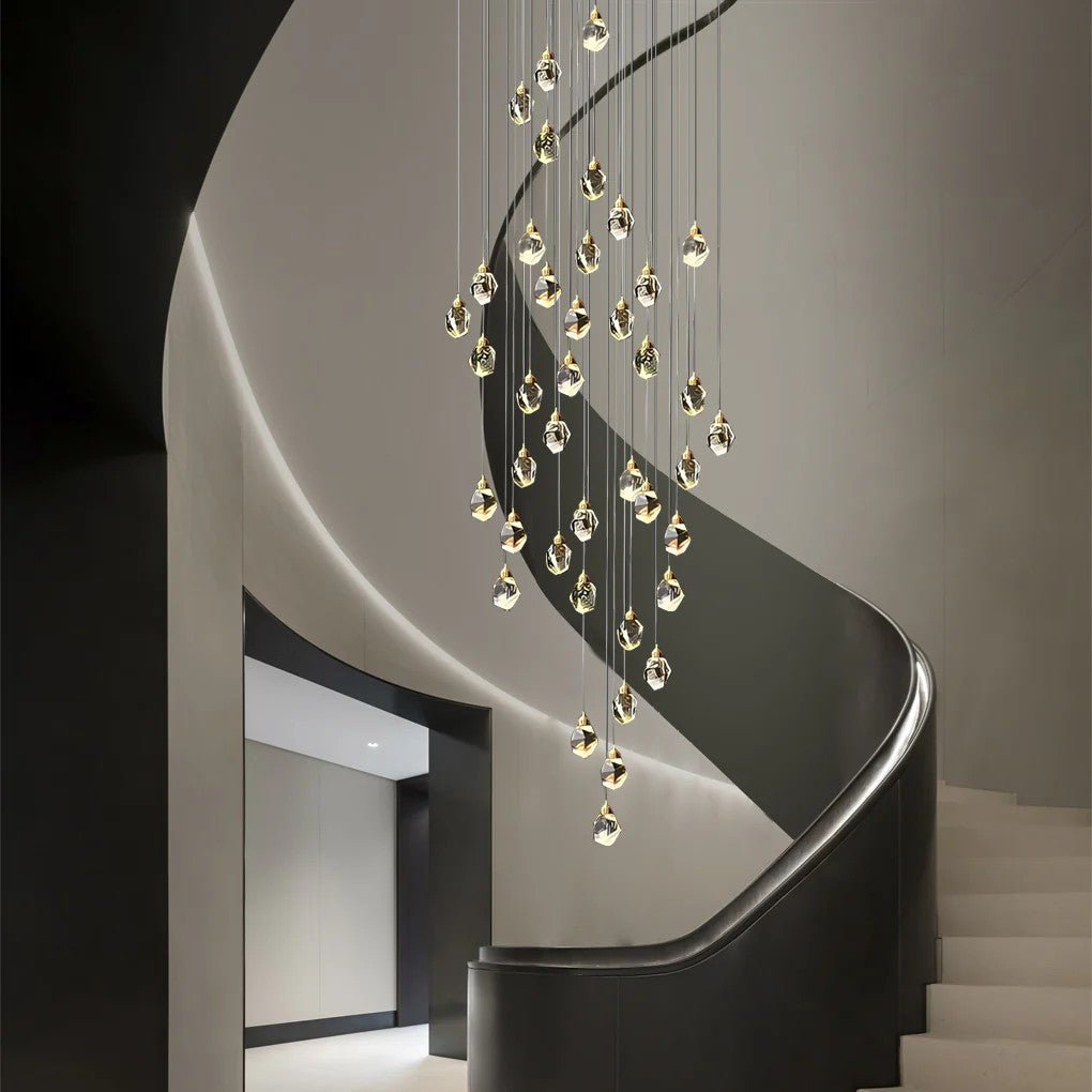 Luxury Staircase Chandelier Modern Spiral Crystal High Ceiling Light - Cyran Lamps