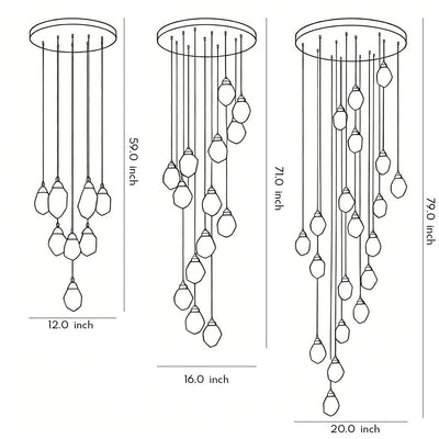 Luxury Staircase Chandelier Modern Spiral Crystal High Ceiling Light - Cyran Lamps