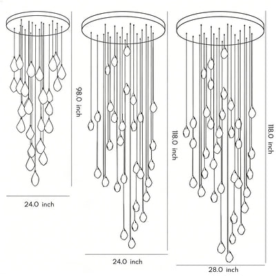 Luxury Staircase Chandelier Modern Spiral Crystal High Ceiling Light - Cyran Lamps