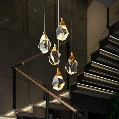 Luxury Staircase Chandelier Modern Spiral Crystal High Ceiling Light - Cyran Lamps