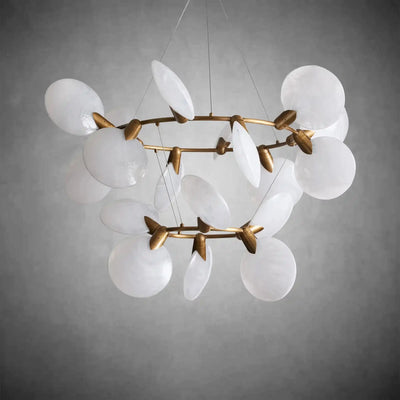 Lyla 2 - Tiered Halo Chandelier - cyranlamps