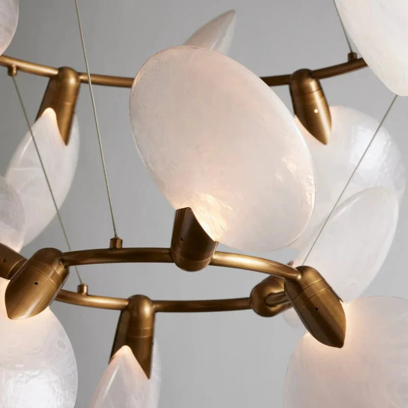 Lyla 2 - Tiered Halo Chandelier - cyranlamps