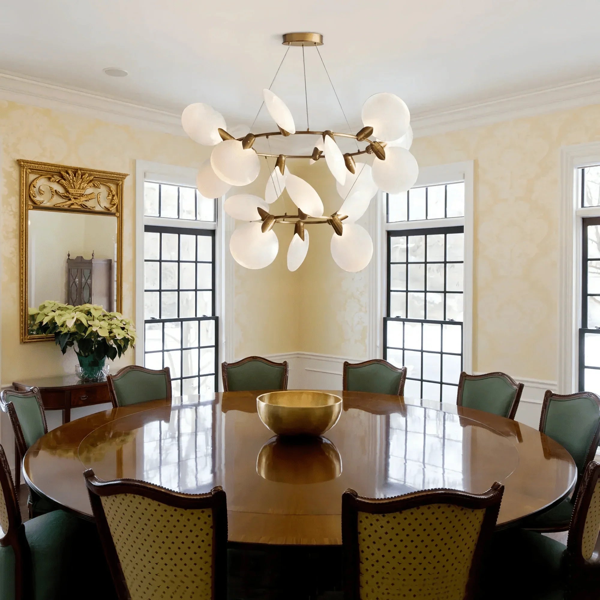 Lyla 2 - Tiered Halo Chandelier - cyranlamps