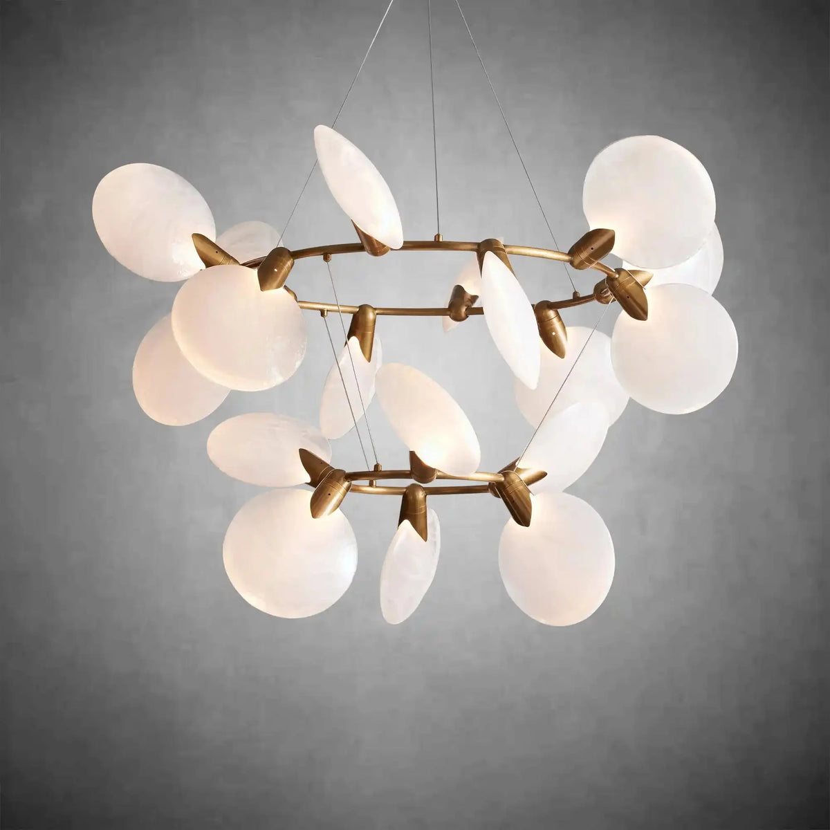 Lyla 2 - Tiered Halo Chandelier - cyranlamps
