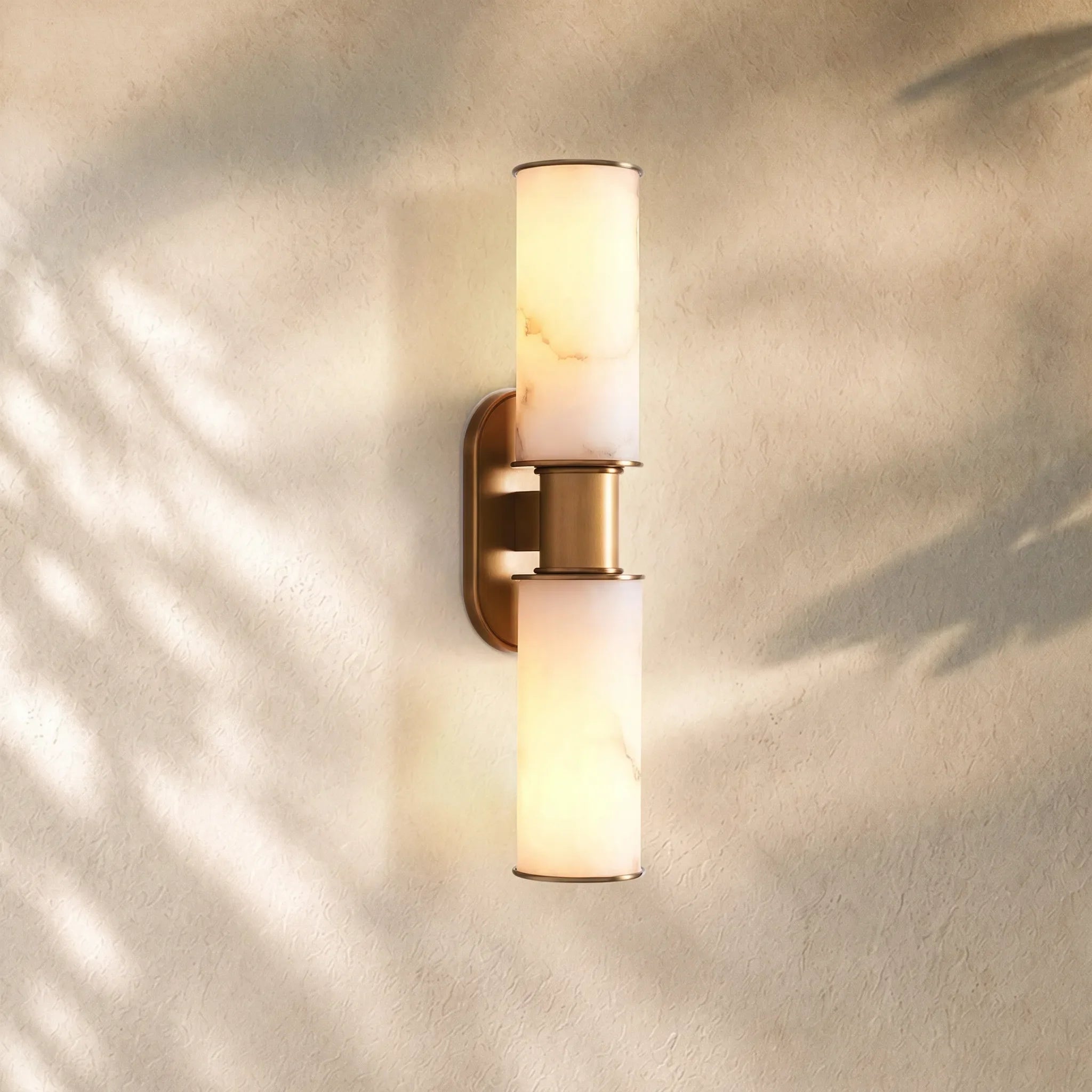 Harlins Alabaster 2-Light Wall Sconce