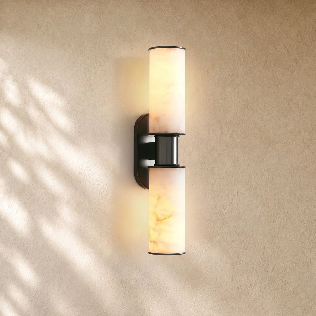 Harlins Alabaster 2-Light Wall Sconce