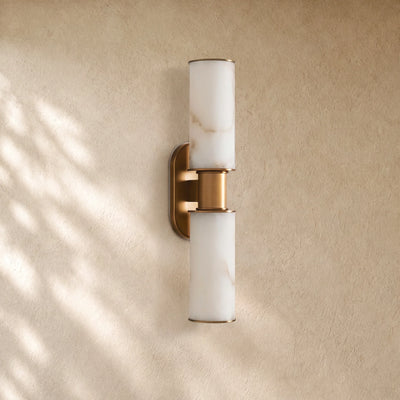 Harlins Alabaster 2-Light Wall Sconce