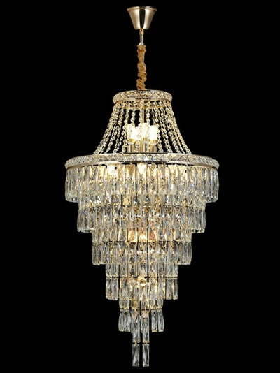 Magnificent Extra Large Foyer Hall Chandelier Tiered Crystal Ceiling Lighting Fixture For Living Room Decor - cyranlamps