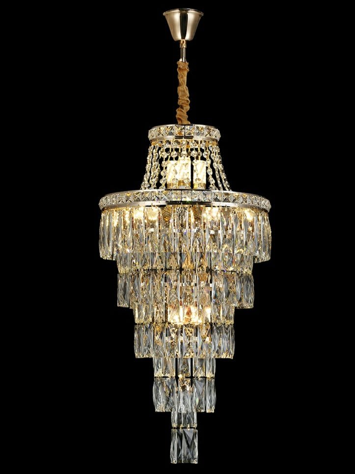 Magnificent Extra Large Foyer Hall Chandelier Tiered Crystal Ceiling Lighting Fixture For Living Room Decor - cyranlamps