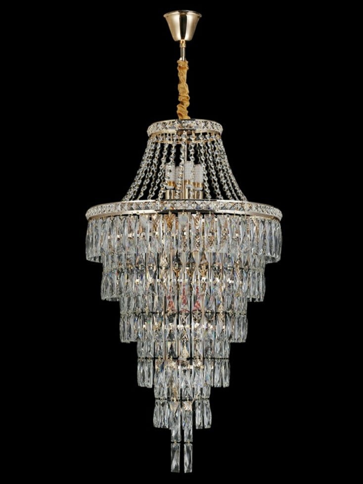 Magnificent Extra Large Foyer Hall Chandelier Tiered Crystal Ceiling Lighting Fixture For Living Room Decor - cyranlamps