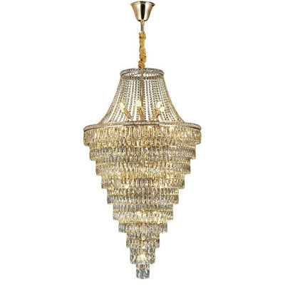Magnificent Extra Large Foyer Hall Chandelier Tiered Crystal Ceiling Lighting Fixture For Living Room Decor - cyranlamps