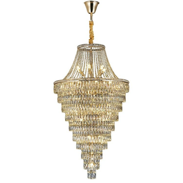Magnificent Extra Large Foyer Hall Chandelier Tiered Crystal Ceiling Lighting Fixture For Living Room Decor - cyranlamps