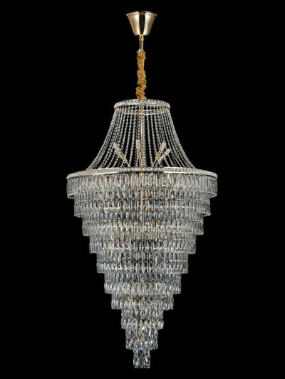 Magnificent Extra Large Foyer Hall Chandelier Tiered Crystal Ceiling Lighting Fixture For Living Room Decor - cyranlamps