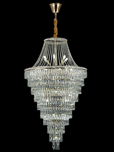 Magnificent Extra Large Foyer Hall Chandelier Tiered Crystal Ceiling Lighting Fixture For Living Room Decor - cyranlamps