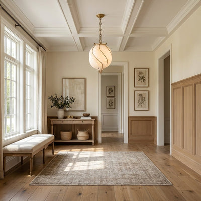 Mara Caged Opal Glass & Brass Small Pendant - cyranlamps