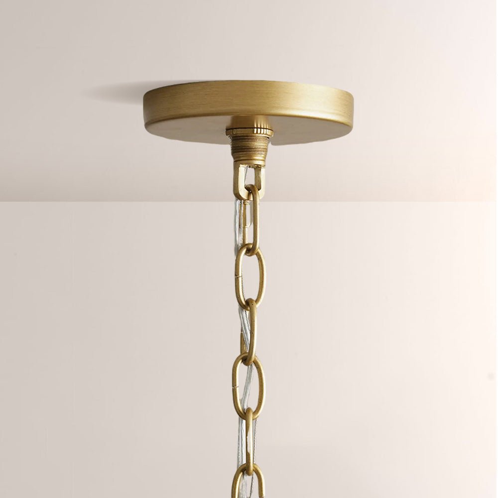 Mara Caged Opal Glass & Brass Small Pendant - cyranlamps
